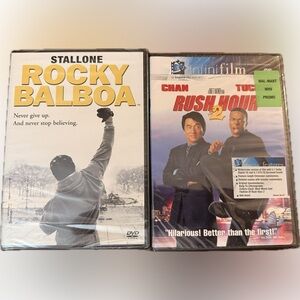 DVD set of 2 Action Rush Hour 2 Stallone Rocky Balboa Blockbuster Movie Film